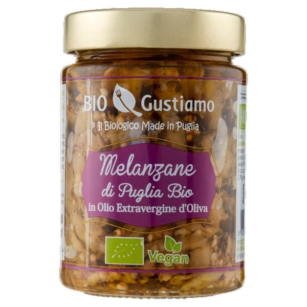 BIO GUSTIAMO AUBERGINES IN EXTRA VIRGIN OLIVE OIL 280 GR (5 in a box)