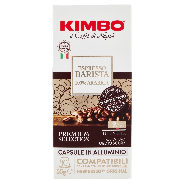 KIMBO COFFEE CAPSULES NESPRESSO ESPRESSO BARISTA 100% ARABICA X10 55 GR (10 in a box)