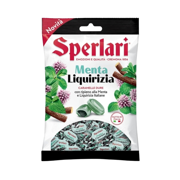 SPERLARI CANDY MINT LIQUORICE 150 GR (18 in a box)