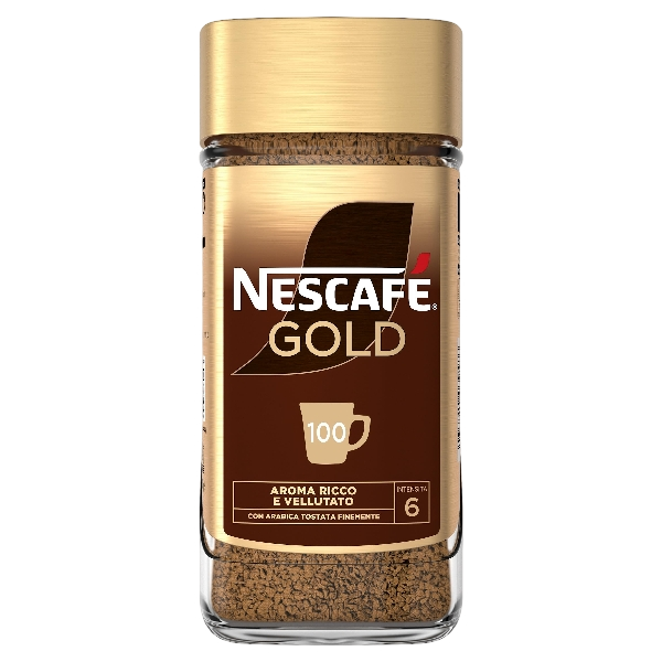 NESCAFE' WATER-SOLUBLE INSTANT COFFEE GOLD RICCO E VELLUTATO 100 GR (12 in a box)