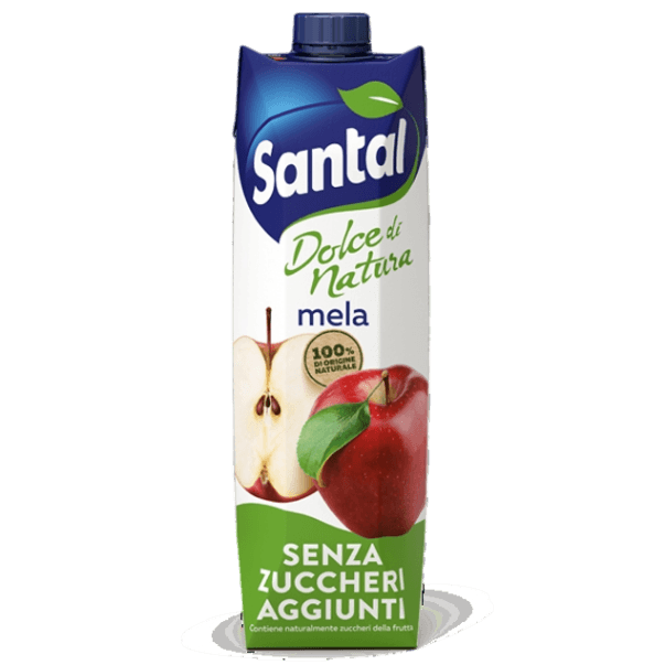 SANTAL DOLCE NATURA SUGAR FREE FRUIT JUICE APPLE BRICK 1 LT (12 IN A BOX)