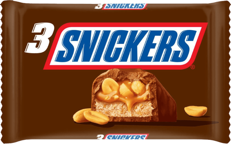 SNICKERS SNAK BARS CHOCOLATE MULTIPAK X3 150 GR (34 in a box)