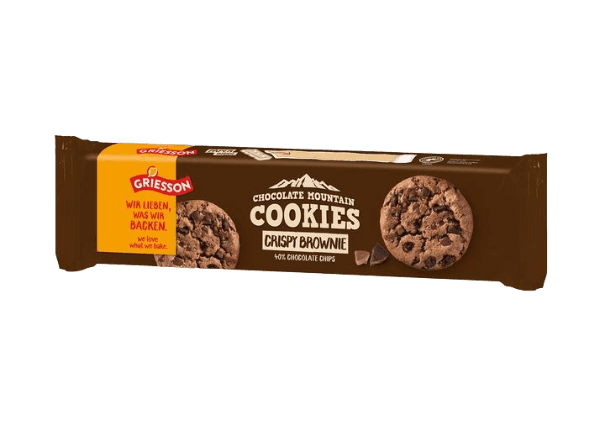 GRIESSON COOKIES CHOCOLATE MOUNTAINS CRISPY BROWNIE 150 GR (14 in a box)