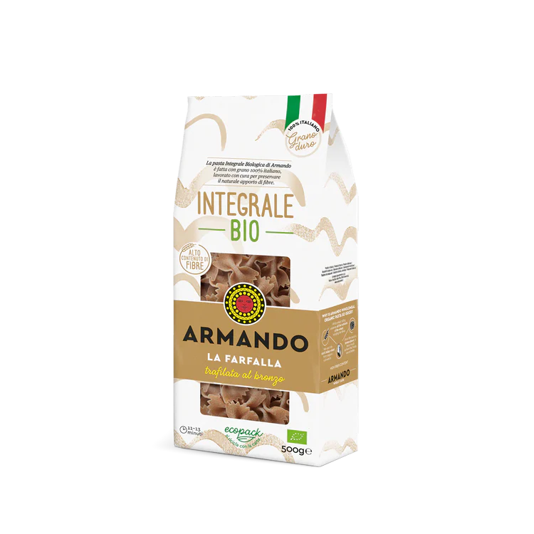 ARMANDO PASTA WHOLEMEAL ORGANIC LA FARFALLA 500 GR (12 IN A BOX)