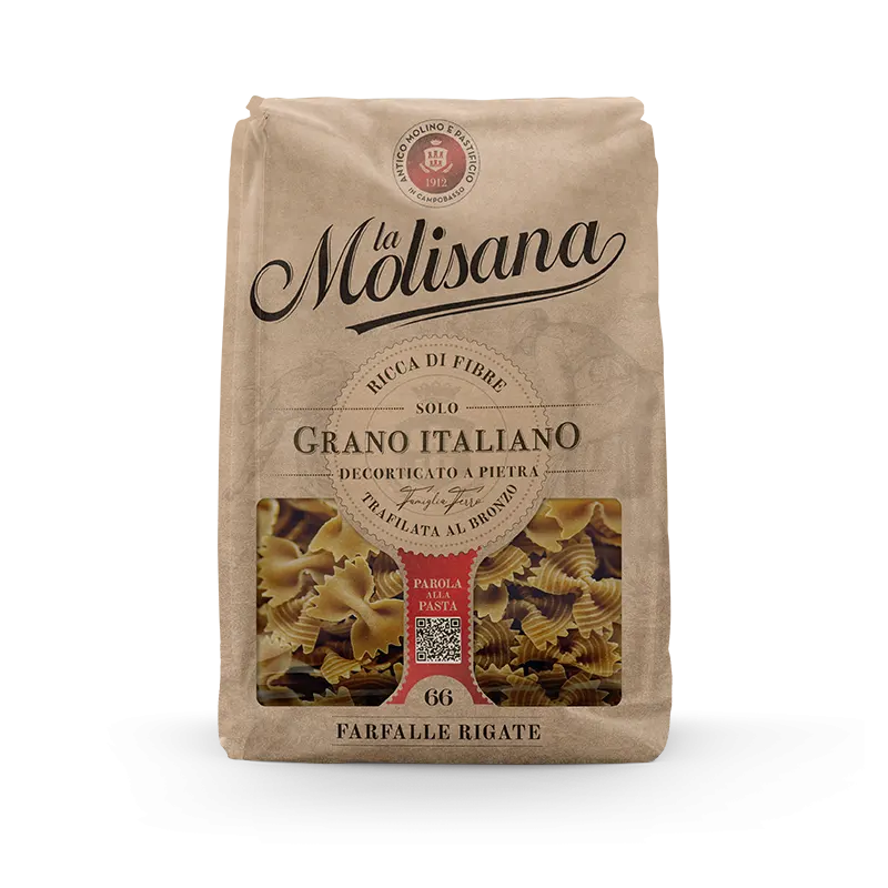 MOLISANA PASTA WHOLEMEAL FARFALLE RIGATE N.66 500 GR (12 in a box)