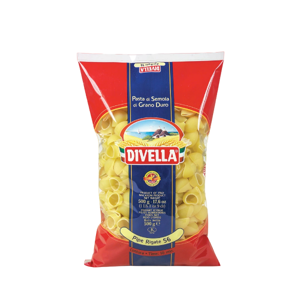DIVELLA PASTA DI SEMOLA PIPE RIGATE N.56 500 GR (24 in a box)