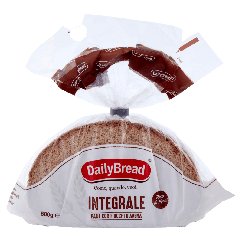 DAILYBREAD WHOLEMEAL BREAD PANE INTEGRALE CON FIOCCHI DI AVENA 500 GR (14 in a box)