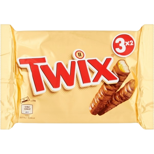 TWIX SNAK BARS CHOCOLATE MULTIPACK X3 150 GR (36 in a box)