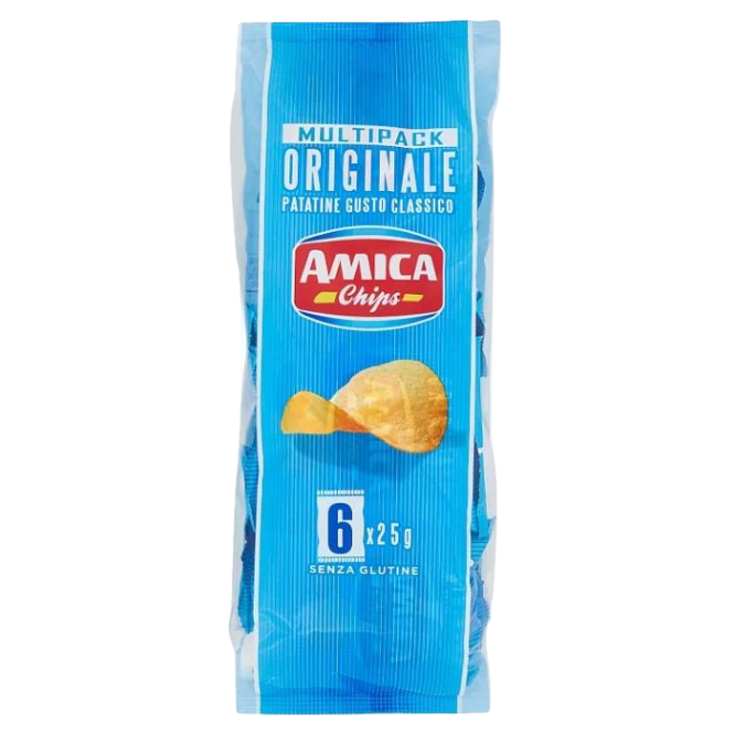AMICA CHIPS CRISPS ORIGINALE GUSTO CLASSICO MULTIPACK X6 150 GR (12 in a box)