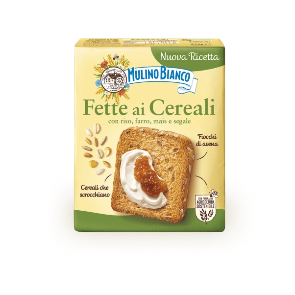 MULINO BIANCO BAKERY RUSKS FETTE BISCOTTATE CEREALS 315 GR (16 in a box)