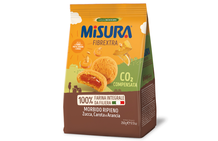 MISURA FIBRE EXTRA BISCOTTI FILLED PUMPKIN CARROT ORANGE 260 GR (8 in a box)
