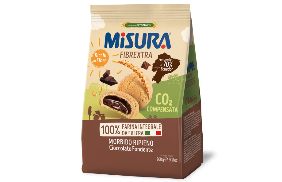MISURA FIBRE EXTRA BISCOTTI FILLED DARK CHOCOLATE 260 GR (8 in a box)
