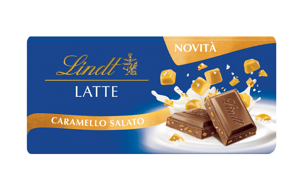 LINDT CLASSIC CHOCOLATE BAR MILK SALTED CARAMEL 100 GR (20 in a box)