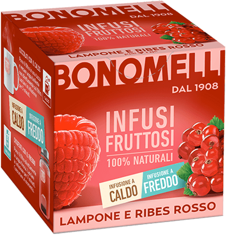 BONOMELLI INFUSION FRUITS RASPBERRY AND RED CURRANT 24 GR (12 in a box)