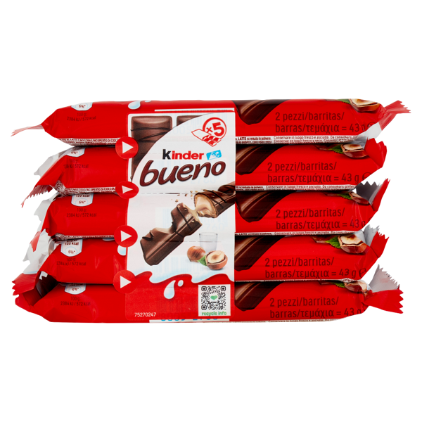 KINDER BUENO CLASSIC CHOCOLATE T.2 X5 215 GR (6 in a box)