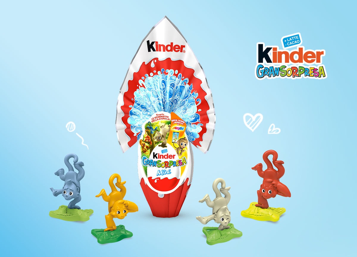 KINDER GRAN SORPRESA EXPO EASTER EGGS CHOCOLATE MINI 41 GR (90 in a box)