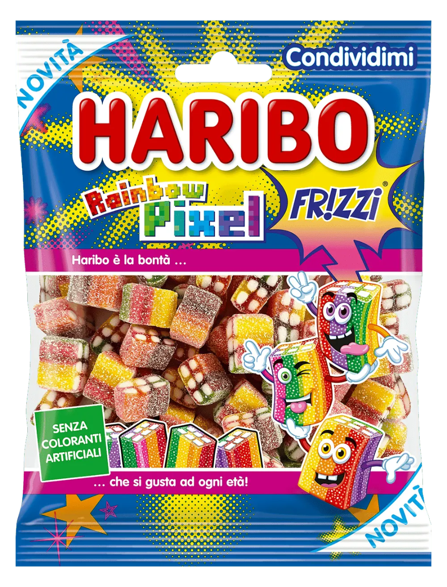 HARIBO CANDY RAINBOW PIXEL FRIZZI FRUITS 175 GR (12 in a box)