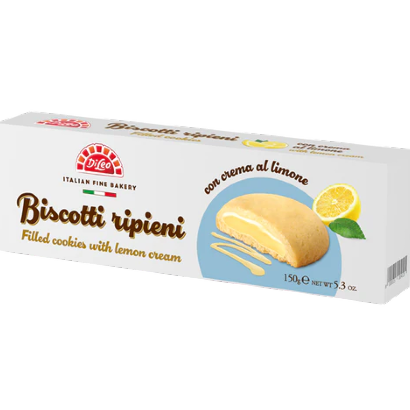 DI LEO BISCOTTI RIPIENI STUFFED WITH LEMON CREAM 150 GR (14 in a box)