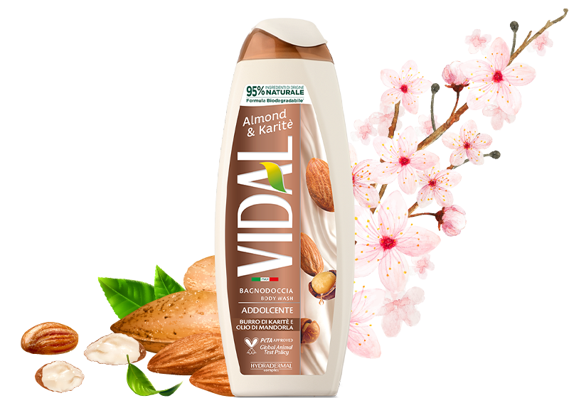 VIDAL SHOWER BATH ADDOLCENTE ALMOND & KARITE' 500 ML (12 in a box)