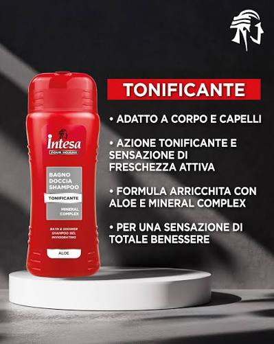 INTESA SHOWER SHAMPOO GEL MAN TONIFICANTE ALOE 250 ML (12 in a box)