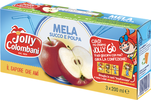 JOLLY COLOMBANI FRUIT JUICE APPLE BRICK 200 ML X3 (8 IN A BOX)