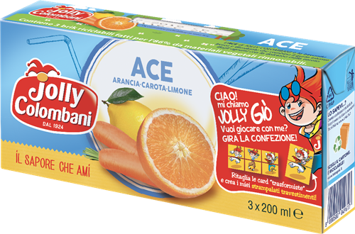 JOLLY COLOMBANI FRUIT JUICE ACE BRICK 200 ML X3 (8 IN A BOX)