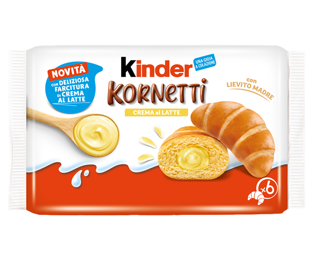 KINDER CROISSANT KORNETTI CREMA MILK X6 270 GR (12 in a box)