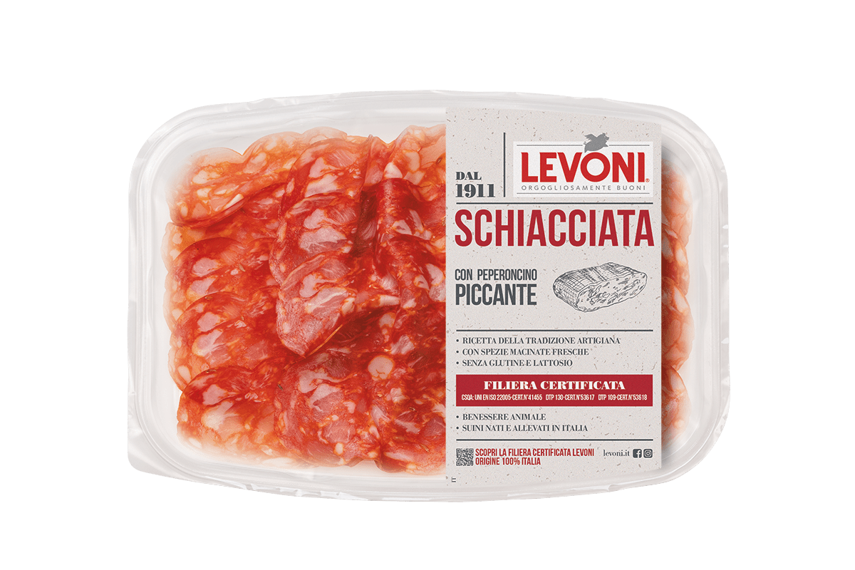 LEVONI SALAME SCHIACCIATA PICCANTE AFFETTATO 80 GR (10 in a box)