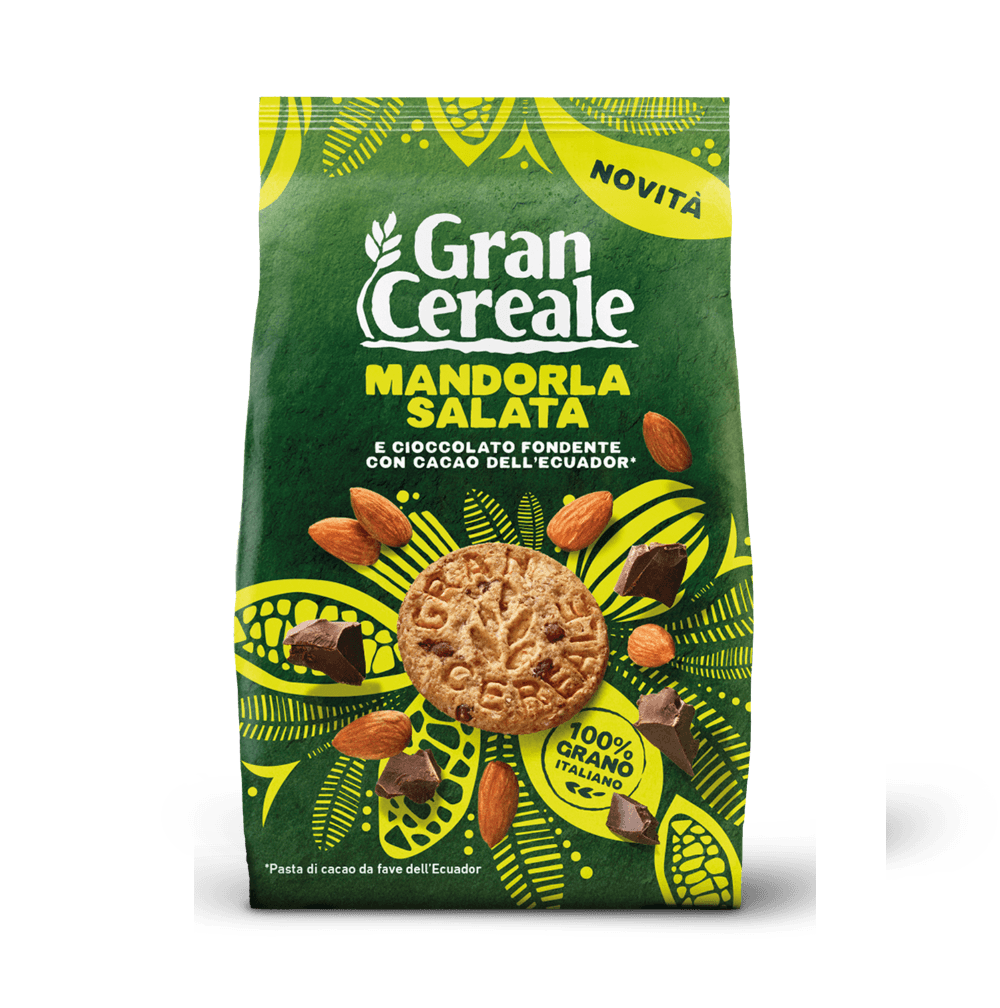 GRAN CEREALE BISCOTTI SALTED ALMONDS 280 GR (12 in a box)