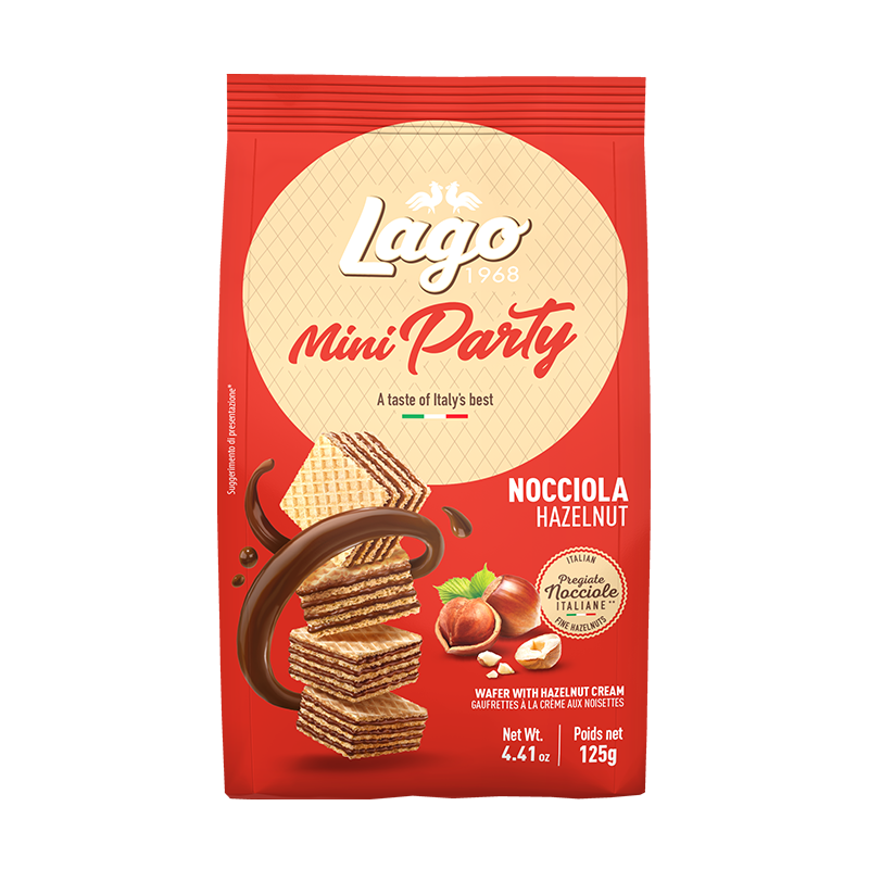 ELLEDI MINI PARTY WAFER HAZELNUT 125 GR (12 in a box)