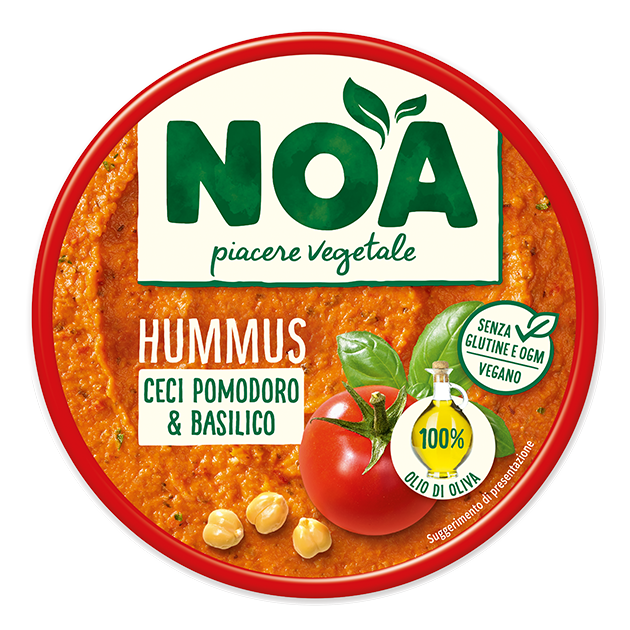 NOA HUMMUS SPREAD CHICKPEAS, TOMATOES & BASIL 175 GR (4 in a box)