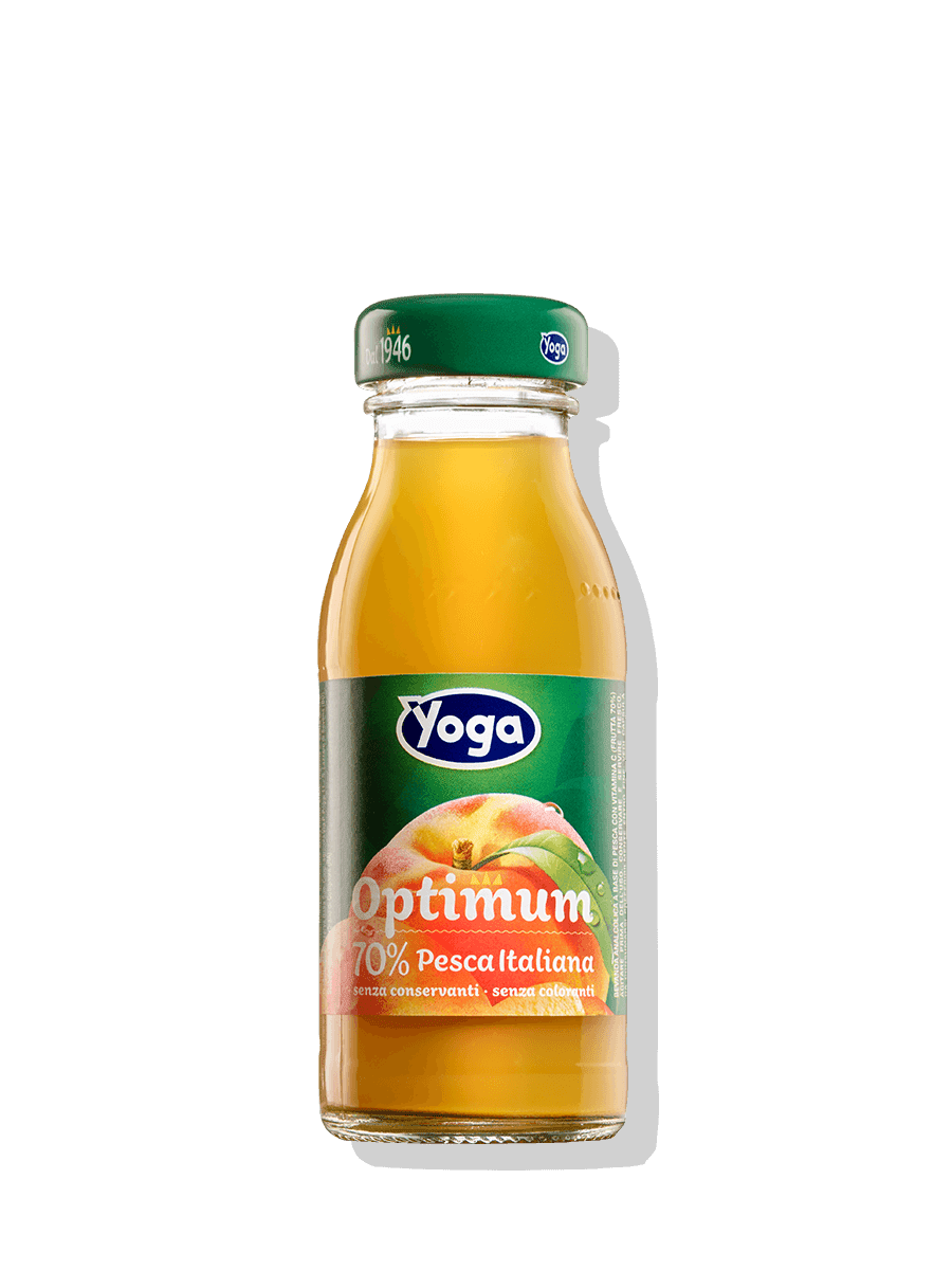 YOGA OPTIMUM FRUIT JUICE PEACH GLASS 125 ML X6 (8 IN A BOX)
