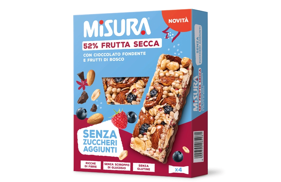 MISURA DOLCE SENZA SNACK BARS DARK CHOCOLATE AND BERRIES 120 GR (10 in a box)