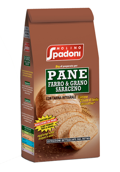 SPADONI FLOURS PER PANE FARRO E GRANO SARACENO 1 KG (10 in a box)