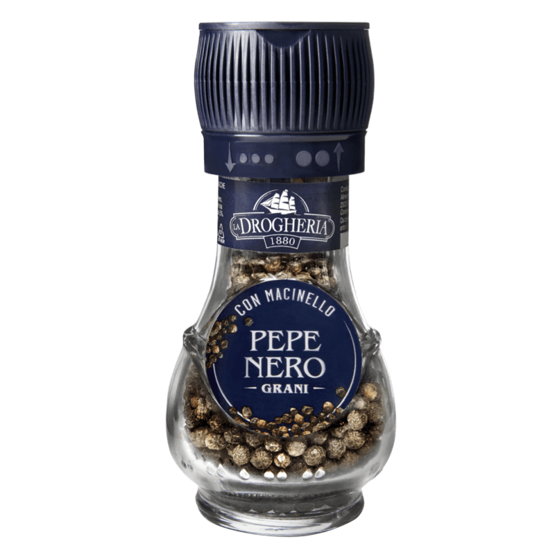 DROGHERIA ALIMENTARE SPICES BLACK PEPPER IN GRAINS WITH GRINDING CAP 35 GR (6 in a box)