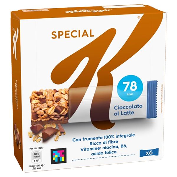 KELLOGG'S SPECIAL K SNACK BARS MILK CHOCOLATE X6 120 GR (14 in a box)