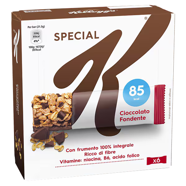 KELLOGG'S SPECIAL K SNACK BARS DARK CHOCOLATE X6 129 GR (14 in a box)