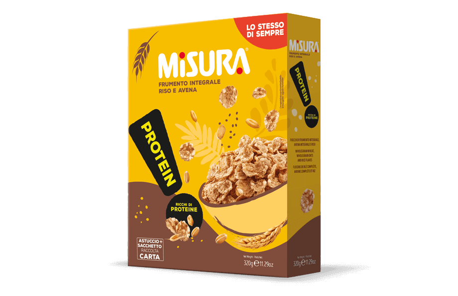 MISURA PROTEIN CEREALS WHEAT RICE AND OATS 320 GR (10 in a box)