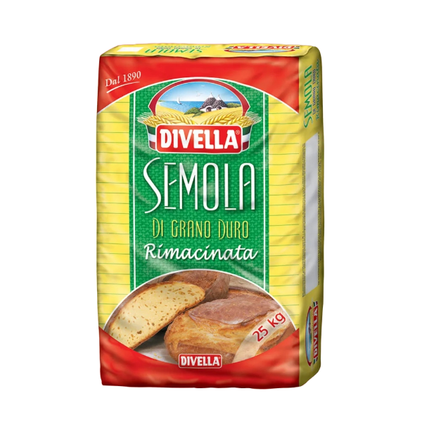 DIVELLA FLOURS SEMOLA RIMACINATA 25 KG (1 in a box)