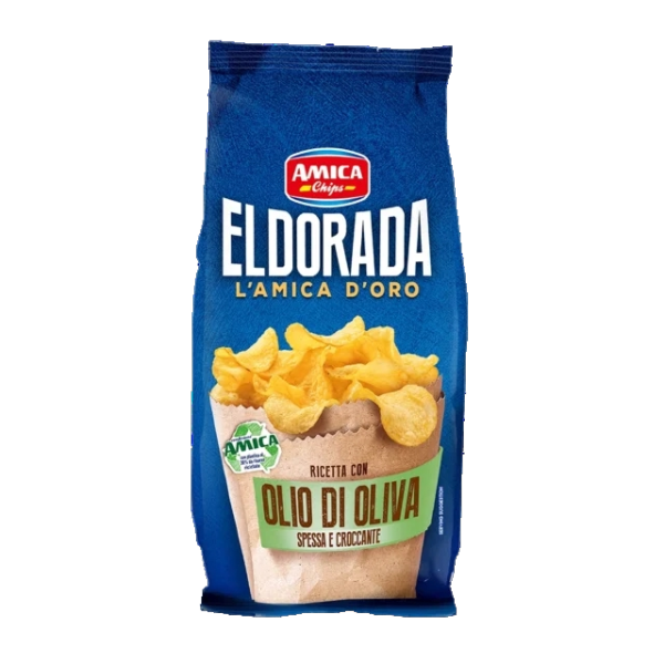 AMICA CHIPS CRISPS ELDORADA OLIV OIL 130 GR (15 in a box)