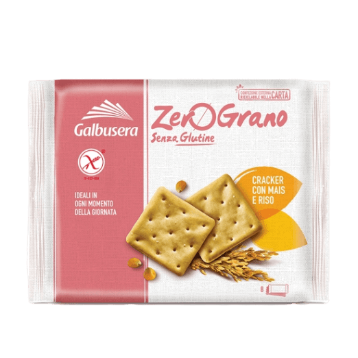 GALBUSERA CRACKERS ZERO GRANO CORN AND RICE GLUTEN FREE 320 GR (12 in a box)