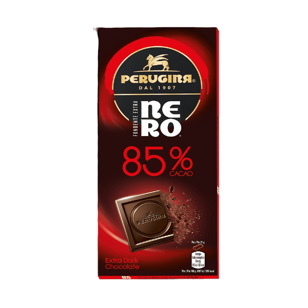PERUGINA NERO CHOCOLATE BAR EXTRA DARK 85% COCOA 85 GR (20 in a box)