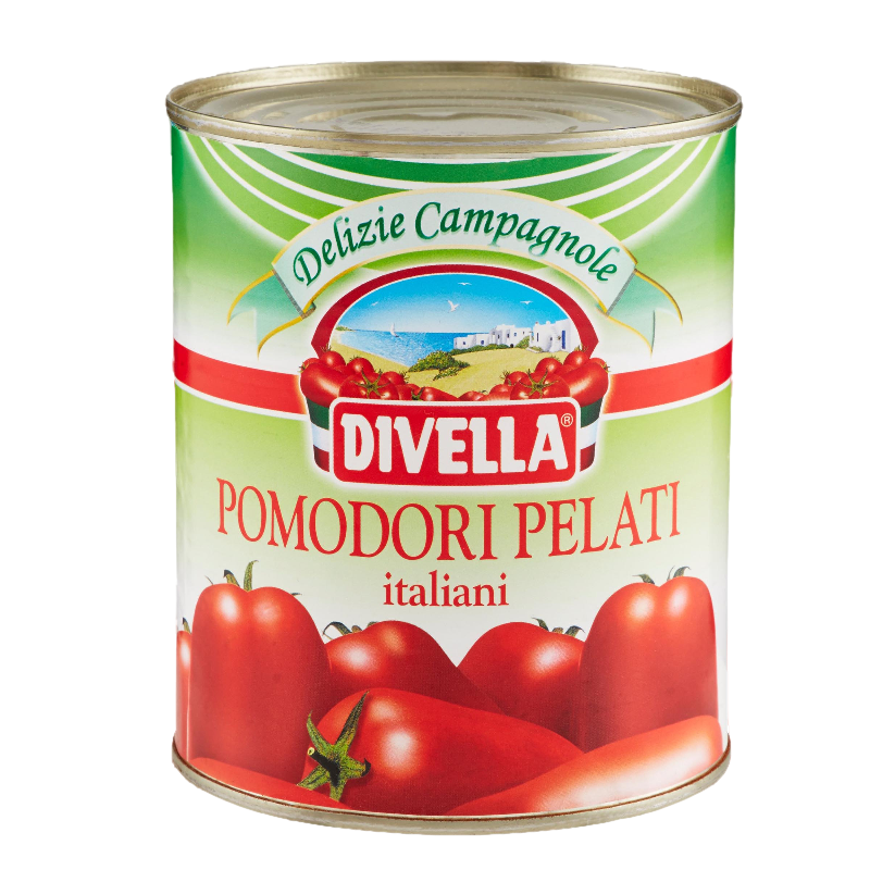 DIVELLA POMODORI PELATI INTERI TIN 800 GR (12 in a box)
