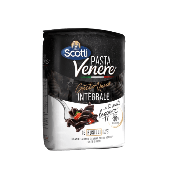 SCOTTI PASTA WHOLEMEAL VENERE FUSILLI 400 GR (10 IN A BOX)