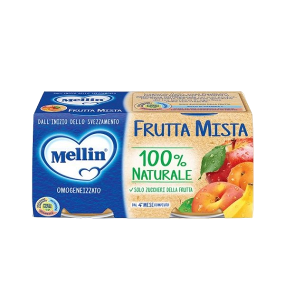 MELLIN HOMOGENIZED FRUIT MIX OF FRUITS 100 GR X2 (12 in a box)