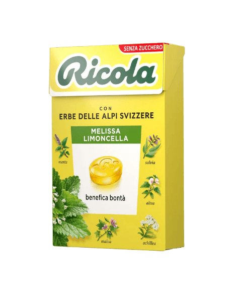 RICOLA CANDY SUGAR FREE MELISSA LIMONCELLA X2 100 GR (12 in a box)