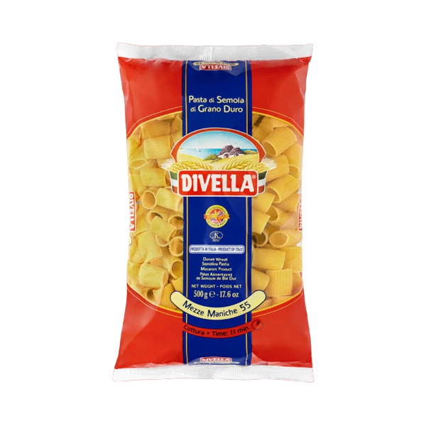 DIVELLA PASTA DI SEMOLA MEZZE MANICHE N.55 500 GR (24 IN A BOX)