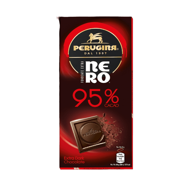 PERUGINA NERO CHOCOLATE BAR EXTRA DARK 95% COCOA 85 GR (20 in a box)