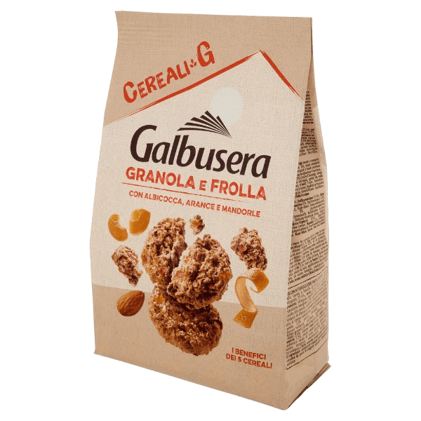GALBUSERA BISCOTTI CEREALI G GRANOLA E FROLLA APRICOT ALMOND 300 GR (10 in a box)