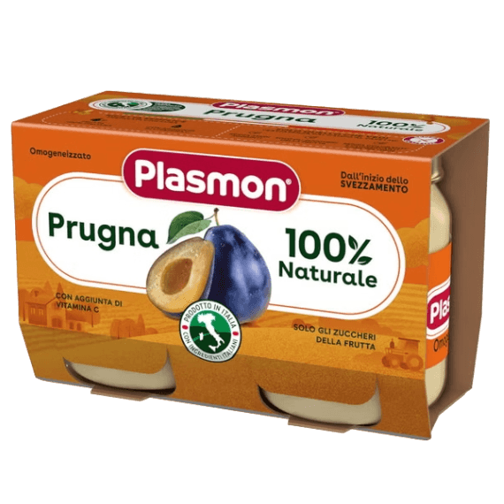PLASMON HOMOGENIZED FRUIT PRUNE 80 GR X2 (12 in a box)
